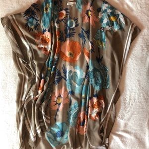 Woven Heart Floral Print Wrap or Shawl